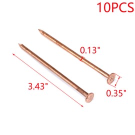 MY MIRONEY 10 Pack 3.4 Inch Copper Nails Solid Copper Nail Spikes for Slating & Roofing