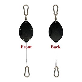 Lythor Retractable Plant Hanger, Plant Hook Pulley with Stainless Steel Rope Reaching to a Length of 63 Inches and Carrying 44 Pounds, Easy for Hanging, Plant Watering or Bird Feeding (1, Black)