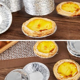 Zenarao Zenarao 50 Pack Mini Pie Tins, Small Pie Pans, Round Tart Pie Foil Pans, Aluminum Foil Tart Pans, Aluminum Pie Pans for Baking Pot Pies, Tarts