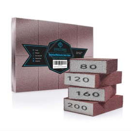 TOOLCORE® Sanding Sponge Set – XXL | 8 Pieces - K80-200 | Wood-Metal-Plastic | Wet & Dry Use | Flexible & Washable | Emery Paper, Sanding Sponge Wood, Sanding Sponge Fine to Coarse