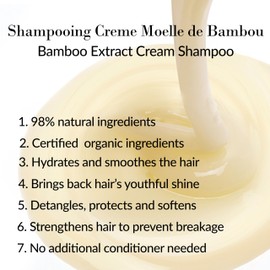 Leonor Greyl Bamboo Extract Cream Shampoo Paris - Shampooing Creme Moelle de Bambou - Hydrating Shampoo For Long, Dry, Or Frizzy Hair - Natural Anti-Frizz (6.7 Fl Oz)