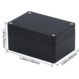 Otdorpatio 2 Pack Project Box ABS Plastic Black Electrical Boxes IP65 Waterproof DIY Electronic Junction Box Power Enclosure 3.94x2.68x1.97 inch(100 x 68 x50 mm)