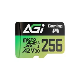 AGI 256GB MicroSD High Speed Memory Card A2 U3 V30 4K C10 (Read and Write Speed 170/160MBs) TF138 Micro SD Card