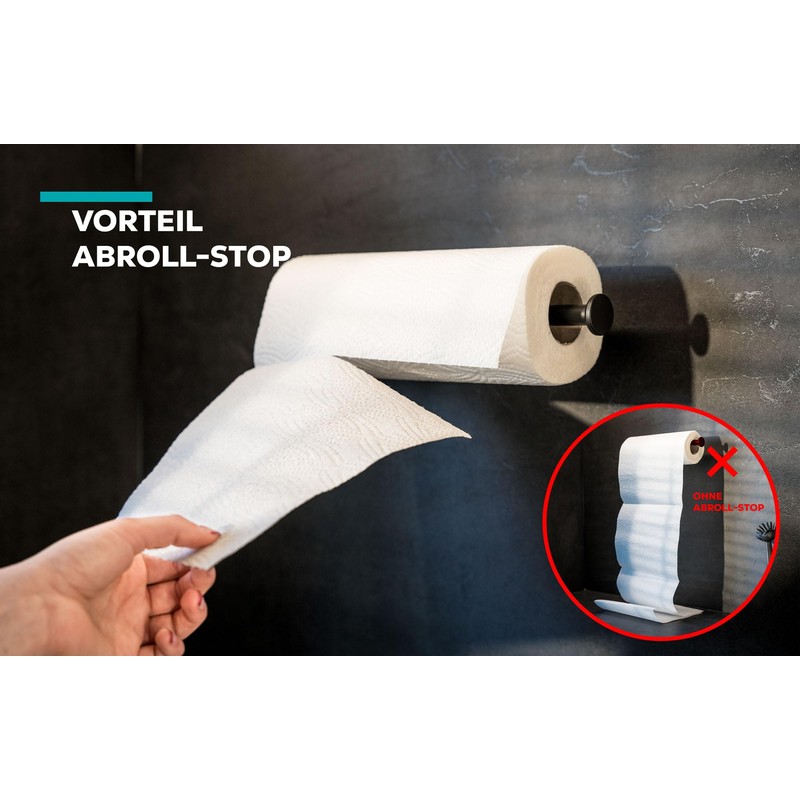 vetene® Zewa Kitchen Roll Holder without Drilling [One Handed Tear