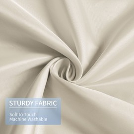 Gibelle Beige Fabric Shower Curtain or Liner, 72x72 Waterproof Shower Curtain Liner for Bathroom with Metal Grommets and 12 Plastic Hooks, Soft Cloth & Hotel Quality, Machine Washable