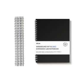 Vela Sciences W7 Expanded Wirebound Lab Notebook, 9.25 x 11.75 in (23.5 x 30 cm), 144 Pages, Double Wire Looped, 70lb Heavyweight Paper (3-Pack, Grid)