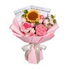Hlenbin Crochet Flowers Bouquet, Crochet Roses Sunflower Bouquet for Mother's