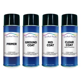 Spectral Paints Compatible/Replacement for Buick WA800J White Diamond Pearl - Aerosol Primer, Ground, Mid & Clear Coat Spray Paint