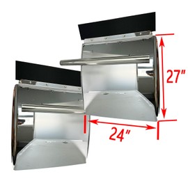 JKYH TECHPLUS New Pair Stainless Steel Quarter Fender 24"x 27” for most Semi Truck Freightliner Volvo VNL Rear Left and Right Hardware included