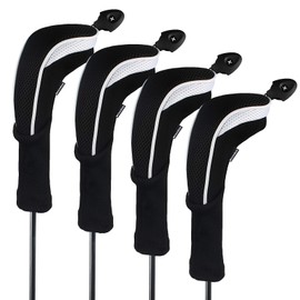Andux 4 Pack Long Neck Golf Hybrid Club Head Covers Dial No. Tag CTMT-01 Black/White