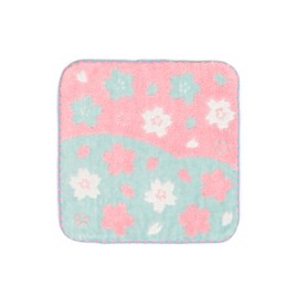 Imabari Towel Iori Sakura Handkerchief Towel, Fluffy, Soft, Highly Absorbent (Blue)