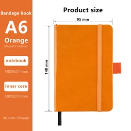 A6 Notebooks, Pocket Notebook Small Notebook Note Pads Hardback Notebook A6 Small Notepad Journal 200 Pages(100 Sheets)-Orange