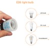 Helunsi E26 E27 Ceramic Lamp Socket with Rotary Knob Switch,