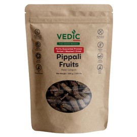 Vedic Herbs Pippali Fruits, Long Pepper, 200g/7.05 Oz, Natural Ayurvedic Supplement