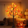 4 Feet Prelit Fall Maple Tree Thanksgiving Decorations with 60