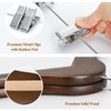 TOPIA HANGER Wooden Suit Hangers with Adjustable Metal Clips (10