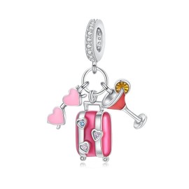 Alstiva Family Friendship Love 925 Sterling Silver 5A Cubic Zirconia Charm Pendant for Bracelet Charm Bead Pendant for European Bracelets Necklaces Jewellery Gift for Women, Sterling Silver, Cubic