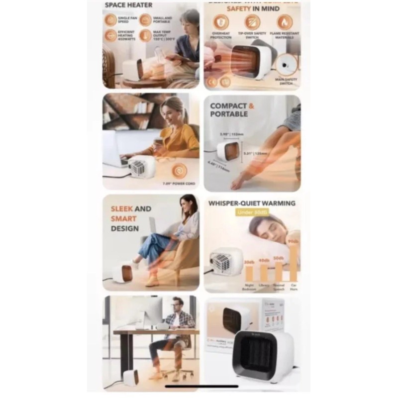 BLAUX Heatcore Blast Auxiliary PTC Ceramic Electric Portable Space Heater