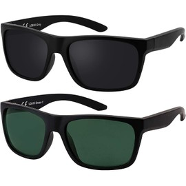 La Optica B.L.M. Sunglasses, UV 400, Men’s Light Sports - Single / Twin Packs (Lo8) - Twin pack black matt (glasses: 1 x grey, 1 x green classic)., size: m