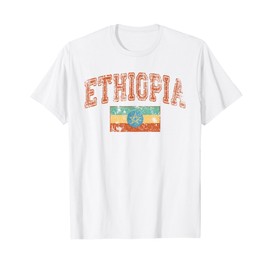 Vintage Retro Faded Ethiopia Flag Ethiopian Pride T-Shirt