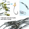 Fishing Hook with Leader,5 Hooks Fishing Rig-7 Strands Nylon Coated