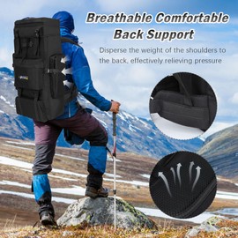 Gkstly 70L Hiking Backpack Large Rucksack for Men Women Waterproof Durable 70 Litre Camping Backpack Water Resistant Daypack Rucksack for Camping Cycling Climbing Walking Mountaineer Outdoor Sports