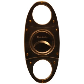 Budd Leather 162004 Stainless Steel Cigar Cutter with Gold Screws