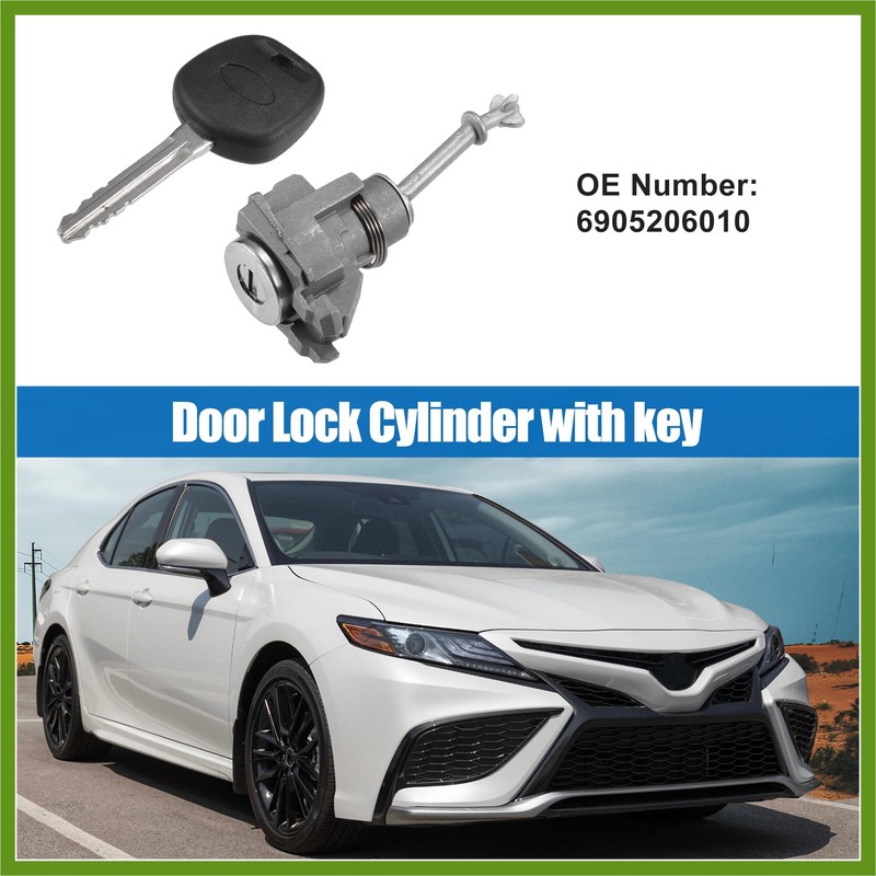 HOPESPANNER Front Driver Side Door Lock Cylinder with Key Fit