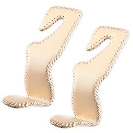 2Pcs Car Seat Hooks for Headrest, Leather Covered Aluminum Purse Hook for Car, Purse Holder & Mobile Phone Holder, Car Seat Hanger Hooks for Purses and Bags (Beige)