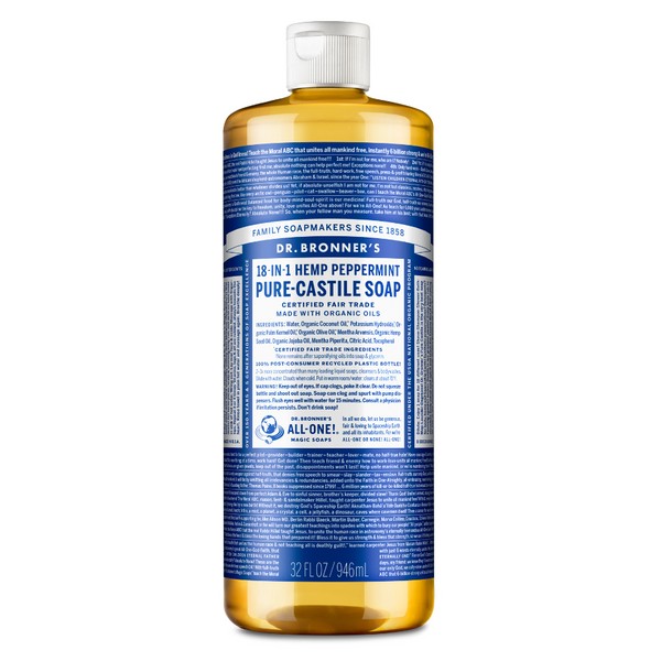 Dr Bronners - 18 in 1 Pure Castile Liquid Soap - Peppermint (946ml)