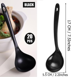 Large Plastic Serving Spoons,Disposable Heavy Duty Serving Spoons,Long Handle Scoop Soup Rice Ladle for Party Catering Buffet Restaurant,20 Pieces
