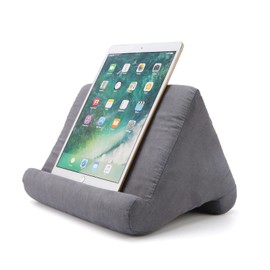 Yuehuamech Tablet and Smartphone Stand, Multi-Angle Lap-Mounted Soft Stand for Tablet, Book and E-Reader, Magazines, Universal Lazy Holder with Large Mesh Pockets