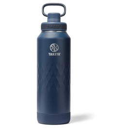 Takeya Sport 40 oz Triple-Insulated Stainless Steel Water Bottle, Spout Lid – Leakproof, Sweatproof, BPA-Free, Keeps Drinks Cold 36 Hrs, Hot 14 Hrs – Indigo