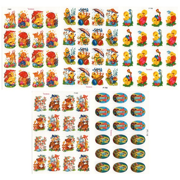 Generic 16 Easter Stickers (Set 5 Sheets), D, Large
