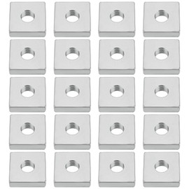 VGOL Set of 20 Square Nuts M8 Zinc Plated Steel T Nut 20mm x 20mm x 6mm Suitable for Equipment, Furniture, Construction, Electrical Appliances, Industrial Machinery