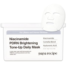 Papa Recipe Mascarilla diaria iluminadora y tonificante con niacinamida PDRN (30 láminas) - Mascarillas faciales coreanas revitalizantes, antiedad,...