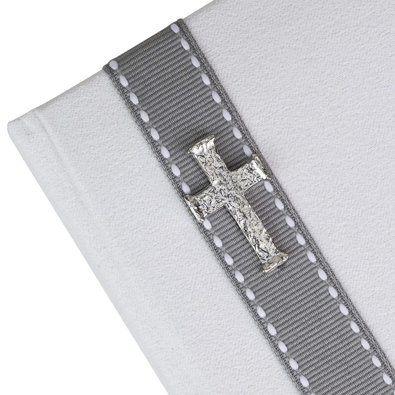 First Holy Communion photo album with a smart, soft grey