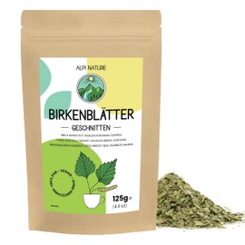 Birch Leaves Cut 125g 4.4 oz by Alpi Nature, Loose Leaf Tea, Dried Birch Tree Leaves for Preparation of Birch Tea, Birch Leaf Tea and Herbal Tea