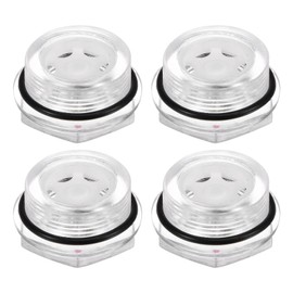 QUARKZMAN 4 Pieces Air Compressor Oil Sight Glass M30 x 1.5 mm Male Liquid Level Indicator Plastic Hexagonal Oil Indicator Window with O-Ring for Transmission Tanks, Transparent