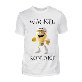 T-Shirt - Wackelkontakt ODER Tau mich auf Fun Shirt – Malle 2025, lustiges Party Shirt, JGA, Mallorca Tour (Wackelkontakt, Weiß, M)
