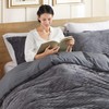 Hearth & Harbor Premium Flannel Duvet Cover Set - 3