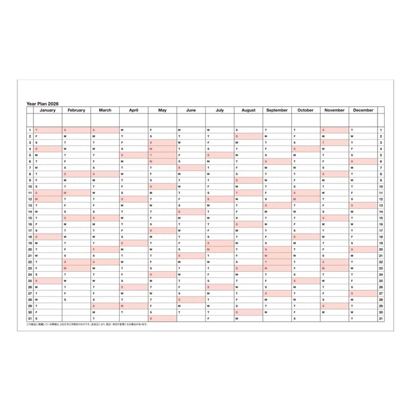 Marks 26SDR-NB3-BK 2026 Notebook, Starting from April 2026, Monthly Block,