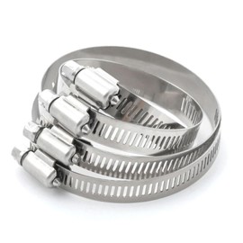 Steelsoft 304 Stainless Steel Worm Gear Hose Clamps Size#24, 1-1/16 to 2 inch Adjustable Screw Tube Clamps for Garden Water Line, Automotive, Fuel Line Hose, 10 Pack