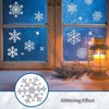Fassory 93 Pcs Glittering Silver Snowflake Window Stickers, Reusable Winter