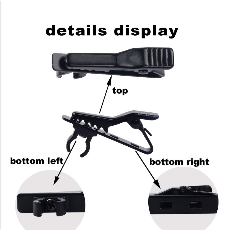 AUGSUN 12Pcs Lavalier Microphone Clip Metal Tie Clips with 12Pcs