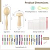 50 PCS Darning Egg Darning Mushroom Set for Socks Wooden