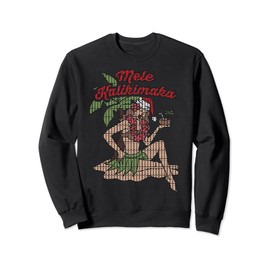 Mele Kalikimaka Miss Santa Claus Hawaii Christmas Surfer Sweatshirt