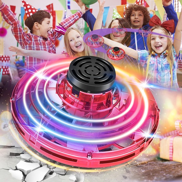 Flying Spinner Mini Drones for Kids, Magic LED Lights Flying Fidget Spinner, Hand Operated UFO Drone with 360° Rotating for Boys Girls Adult Gift UFO Flying Ball for Birthday Christmas Outdoor Indoor