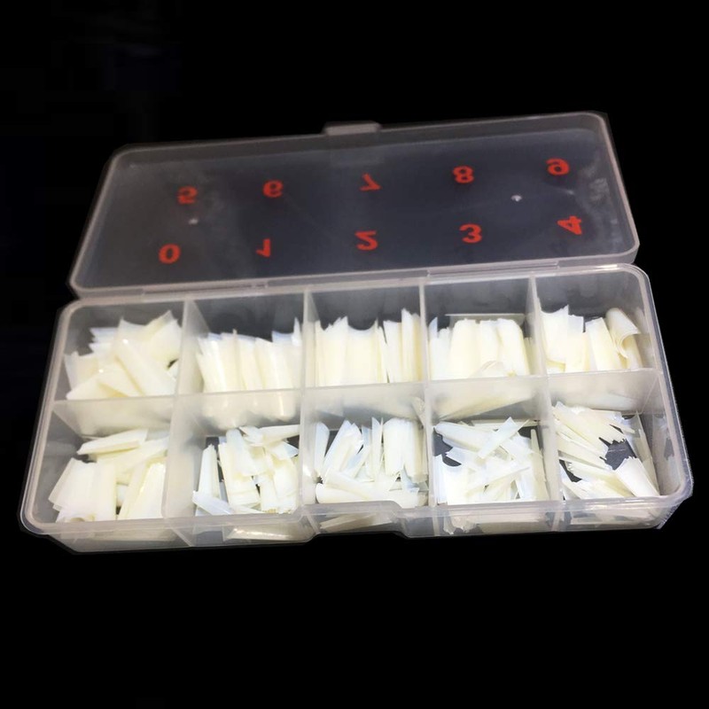 Natural Coffin Acrylic Nails-500pcs Half Cover Nails Coffin Shaped Ballerina
