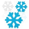 MAGICLULU 3pcs Blue and White Wooden Snowflake Ornaments Xmas Table